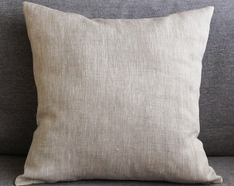 Natural linen pillow case for linen bedding Modern throw pillow cover 20x20, 18x18....