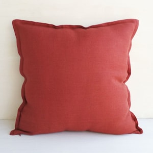 Taie d&#39;oreiller rouille 20 x 20 lin, taie d&#39;oreiller 26 x 26, taie d&#39;oreiller orange brûlé pour canapé 16 x 16 18 x 18 24 x 24 22 x 22