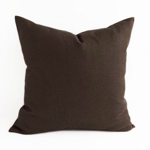 24x24 Linen euro sham cover 26x26 Chocolate brown throw pillow covers 20x20 Linen pillowcase with zipper 16x16 18x18 22x22 28x28 16x36 14x36