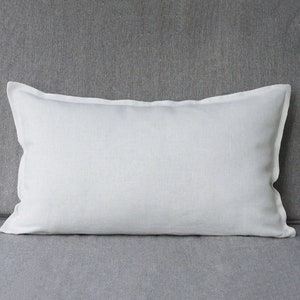 16x36 White linen lumbar pillow cover 12x20 Pillow shams standard Linen throw pillow covers 12x18 16x26 14x36 20x54