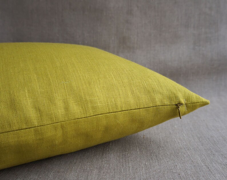 Lime Green Linen Body Pillow Cover 20x54 Long Lumbar Pillow Etsy