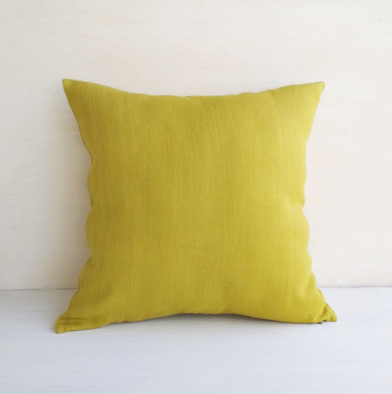 20x26 Linen Lumbar Pillow Cover 14x36 Chartreuse Throw Pillow Etsy