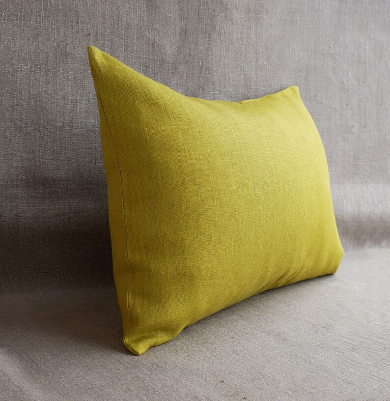 Lime Green Linen Body Pillow Cover 20x54 Long Lumbar Pillow Etsy