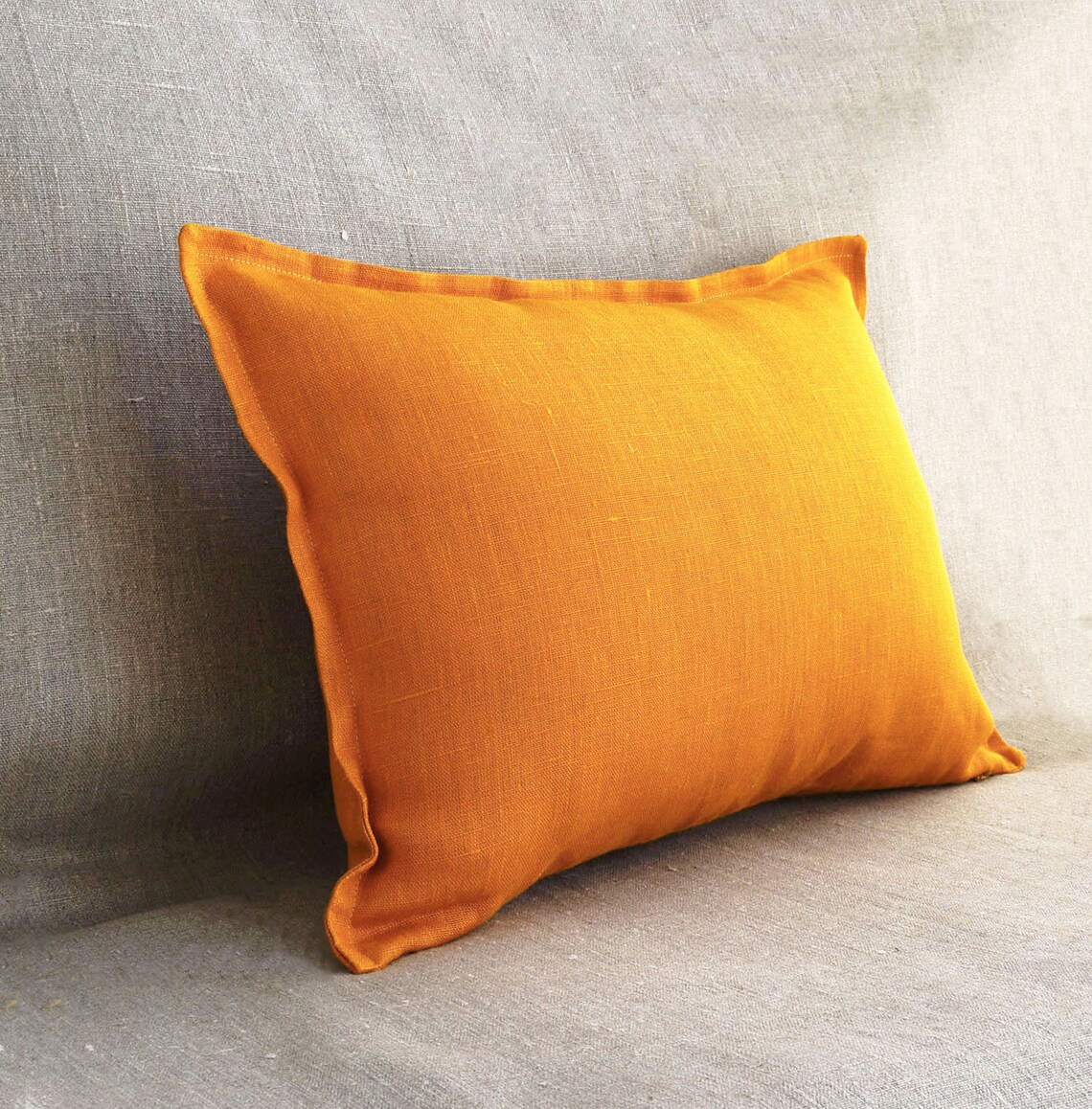 20x52 Mustard Linen Body Pillow Cover 20x54 Extra Long Lumbar Etsy