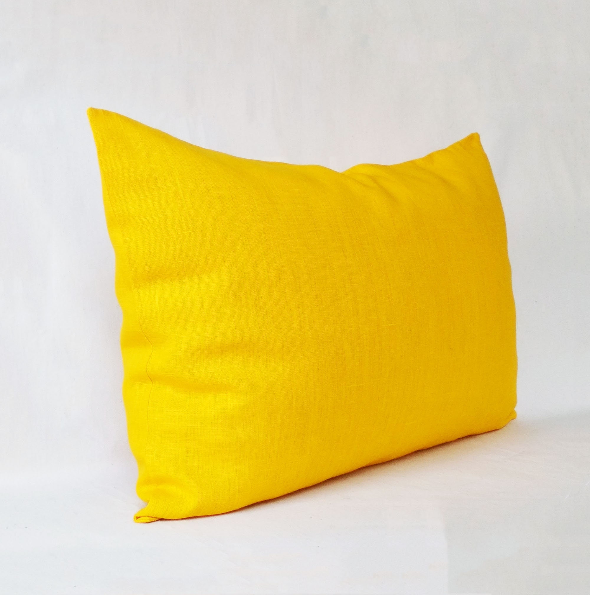 Yellow body pillow cover linen Extra long lumbar pillow case Etsy