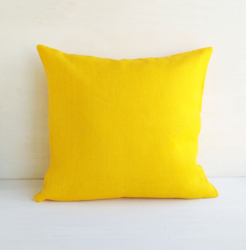 Yellow euro sham 26x26 Linen throw pillow covers 20x20 16x16 Etsy