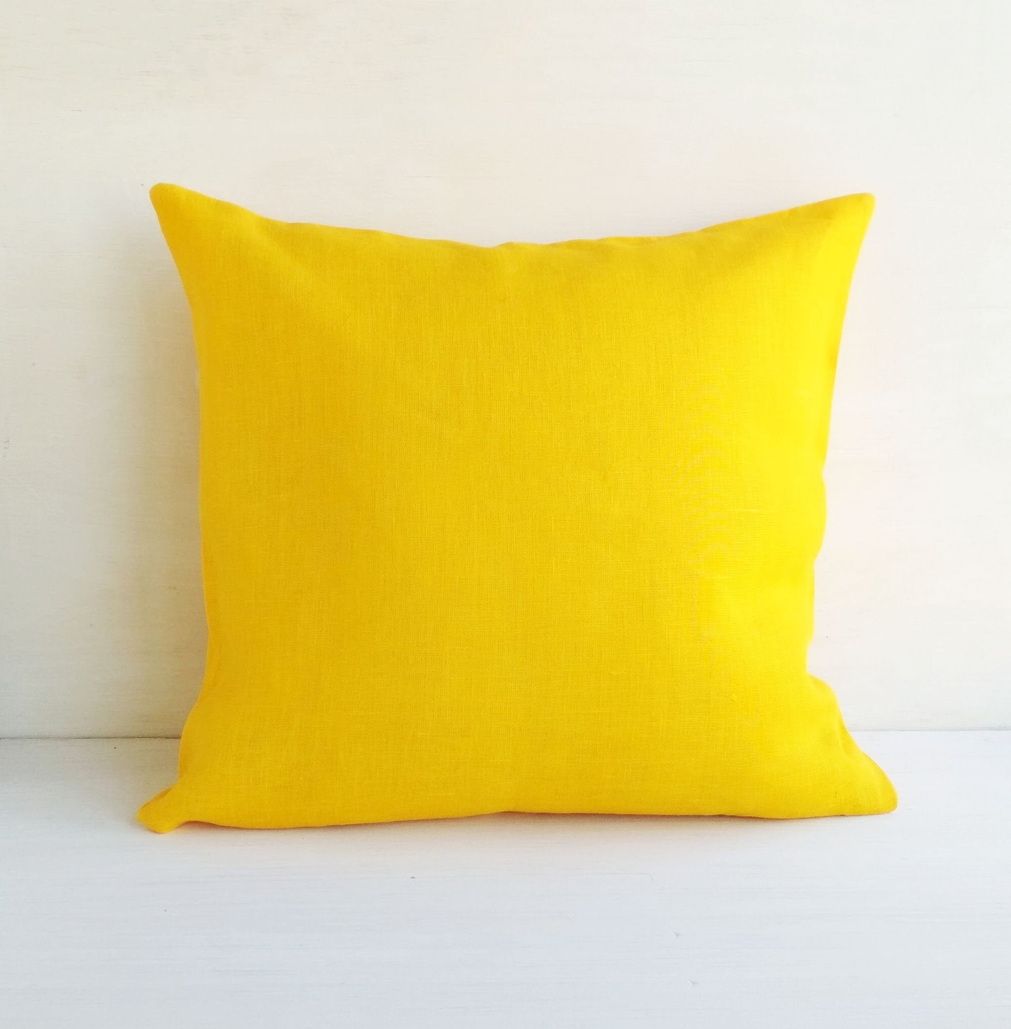 Yellow euro sham 26x26 Linen throw pillow covers 20x20 16x16 Etsy