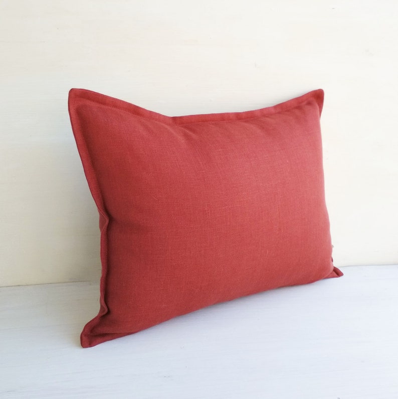 Rust Throw Pillow Covers 20x20 Linen Euro Sham 26x26 Burnt Etsy