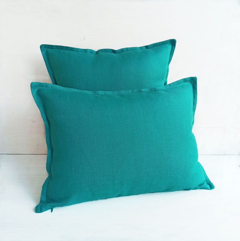 16x26 Teal Throw Pillow Covers 20x20 Linen Euro Sham 26x26 Etsy