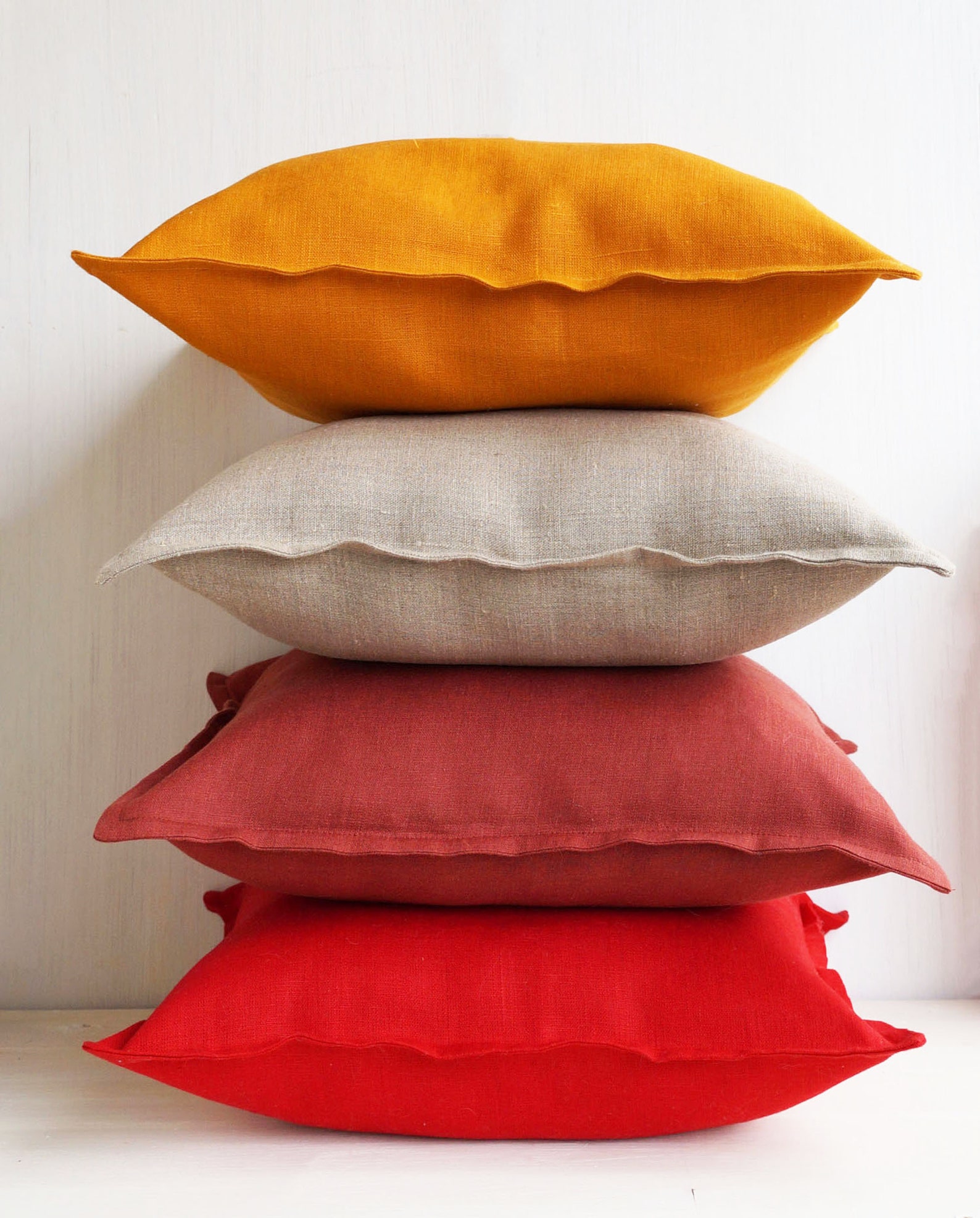 22x22 Red euro sham 26x26 Linen throw pillow covers 20x20 Etsy