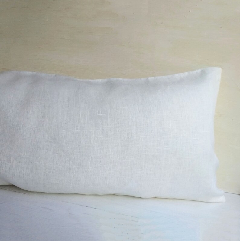 White linen body pillow case Extra long lumbar pillow ...
