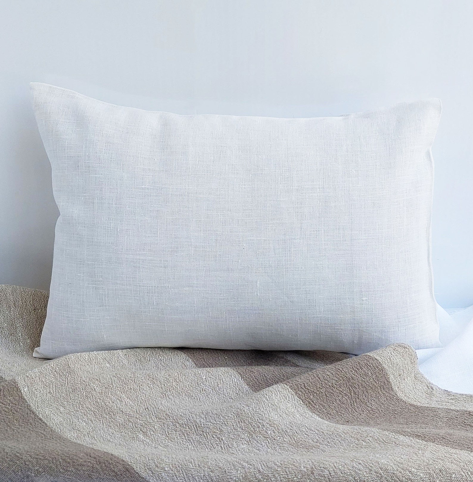 White Linen Pillowcase King Standard Linen Pillow Case Body Etsy