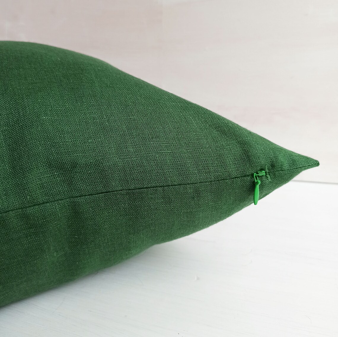 SET OF 2 Green linen euro sham 26x26 Emerald green throw Etsy