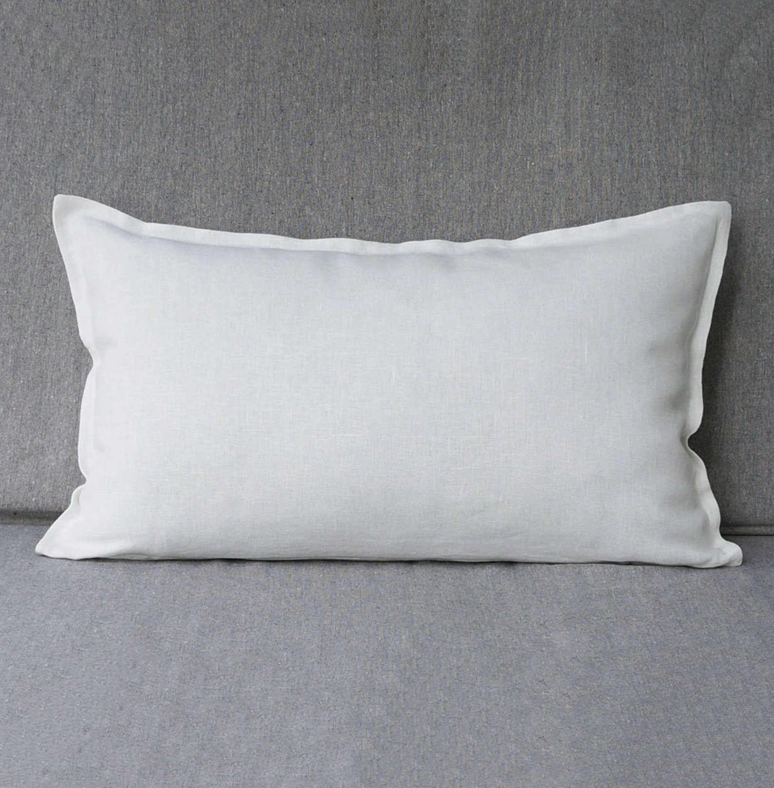 16x36 White Linen Lumbar Pillow Cover 12x20 Pillow Shams Etsy Canada