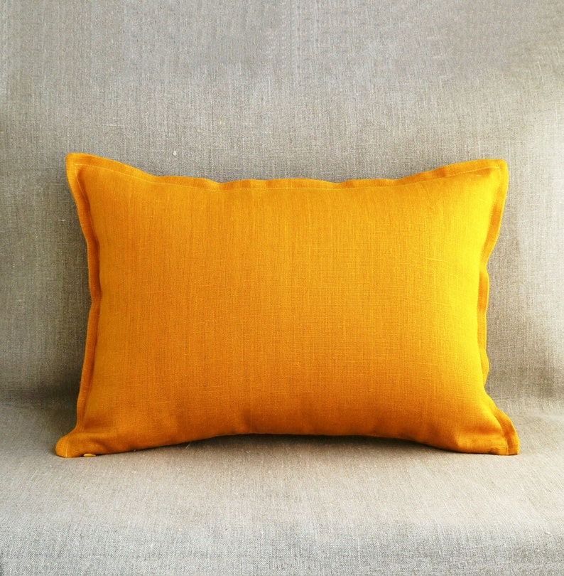 20x52 Mustard Linen Body Pillow Cover 20x54 Extra Long Lumbar Etsy
