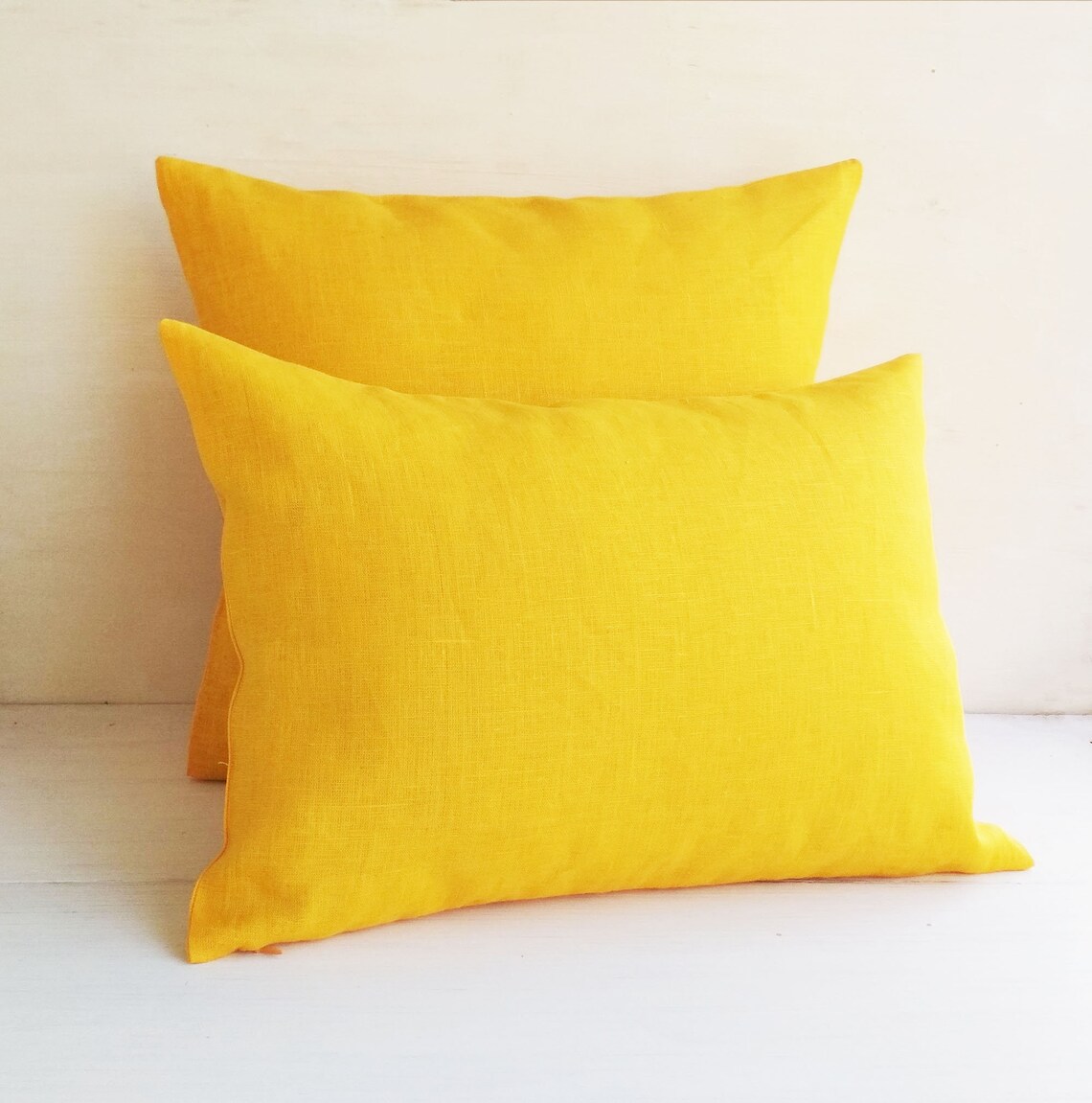 14x36 Lumbar pillow cover 16x26 Linen euro sham 26x26 Yellow Etsy