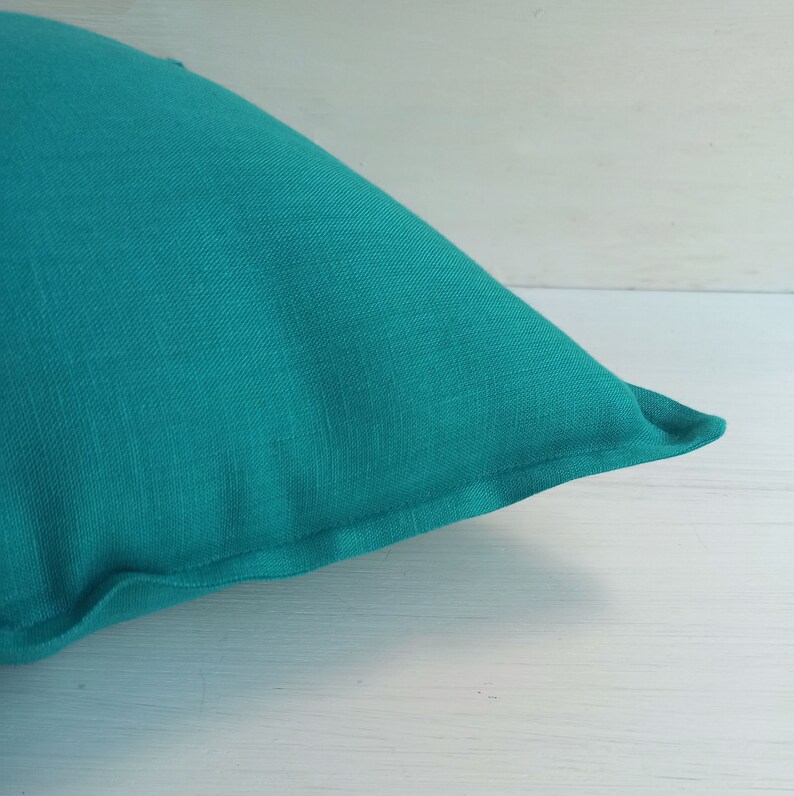 16x26 Teal Throw Pillow Covers 20x20 Linen Euro Sham 26x26 Etsy