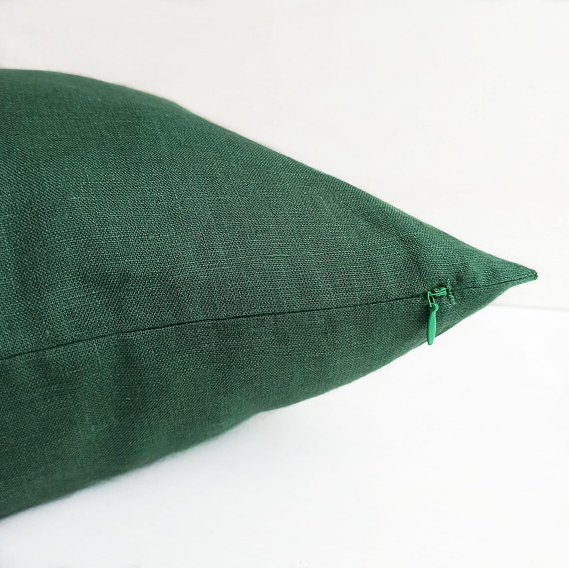 SET OF 2 Green Linen Euro Sham 26x26 Emerald Green Throw Etsy