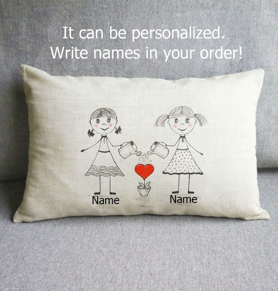 Linen Body Pillow Cover 12x18 Lesbian Wedding Gift Etsy