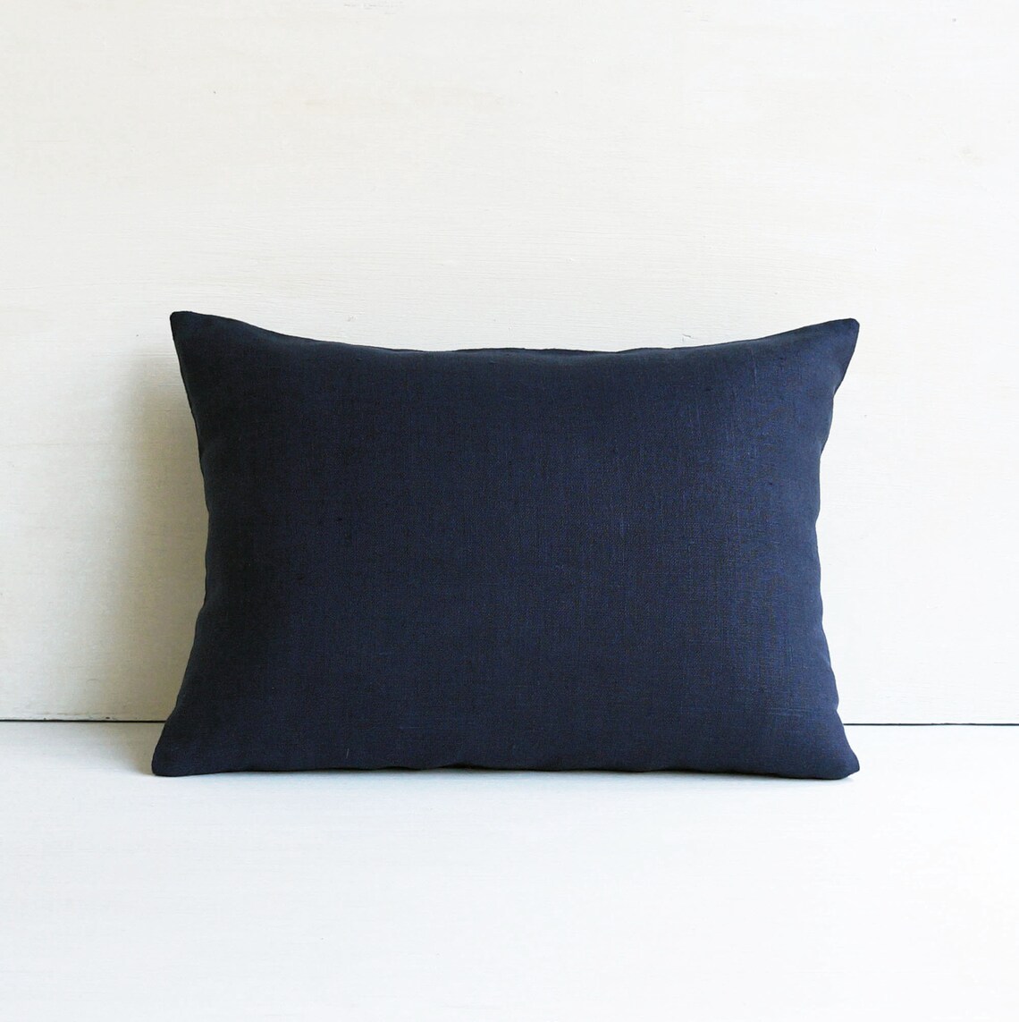 14x26 Linen lumbar pillow cover 16x36 Navy blue throw pillow Etsy