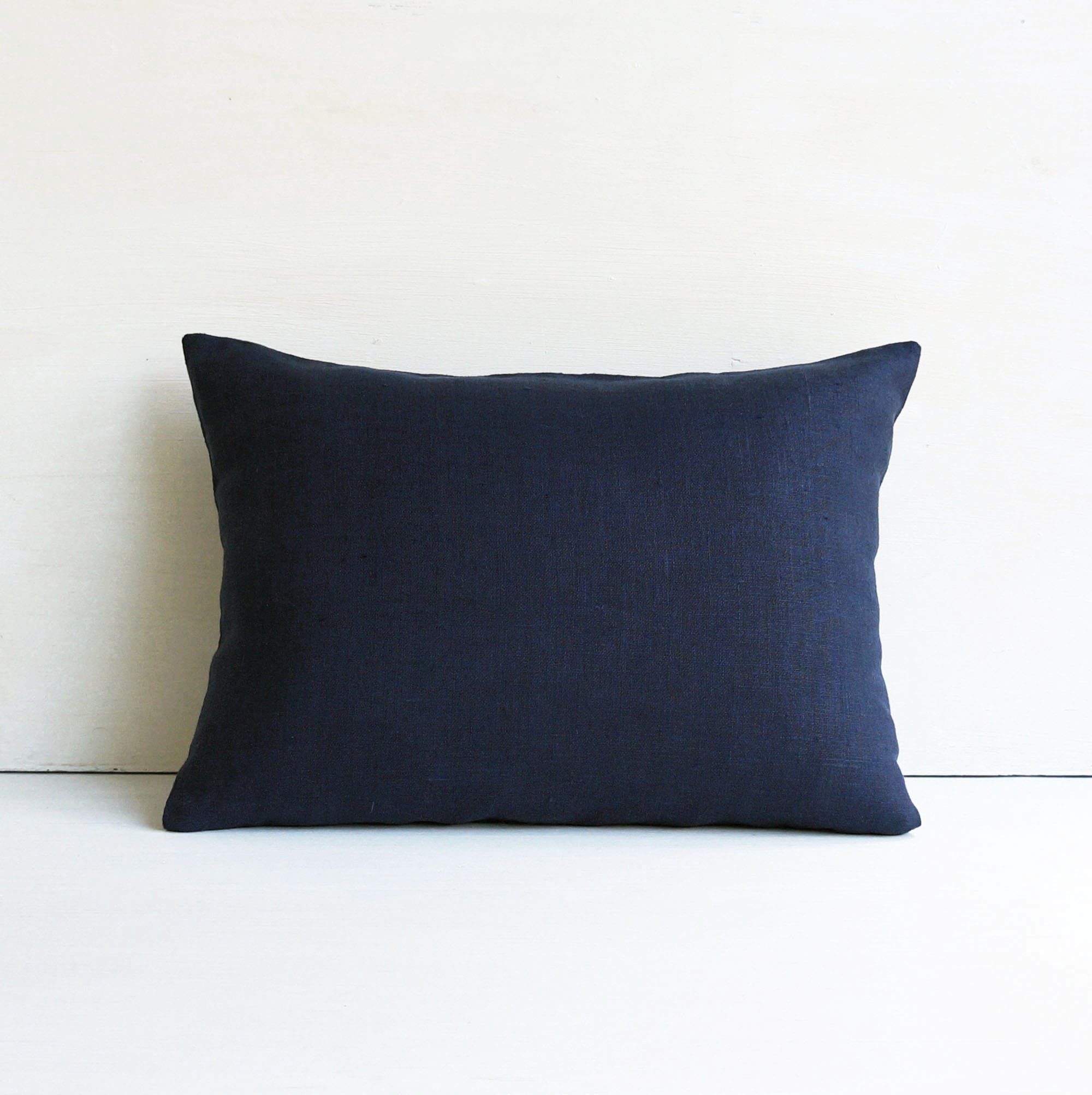14x26 Linen lumbar pillow cover 16x36 Navy blue throw pillow Etsy