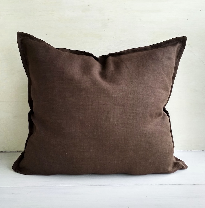 16x26 Linen Lumbar Pillow Cover 14x36 Brown Throw Pillow Etsy Sweden