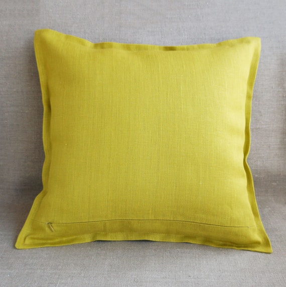 Lime Green Linen Pillow Case Outdoor Pillow Shams Standard Etsy