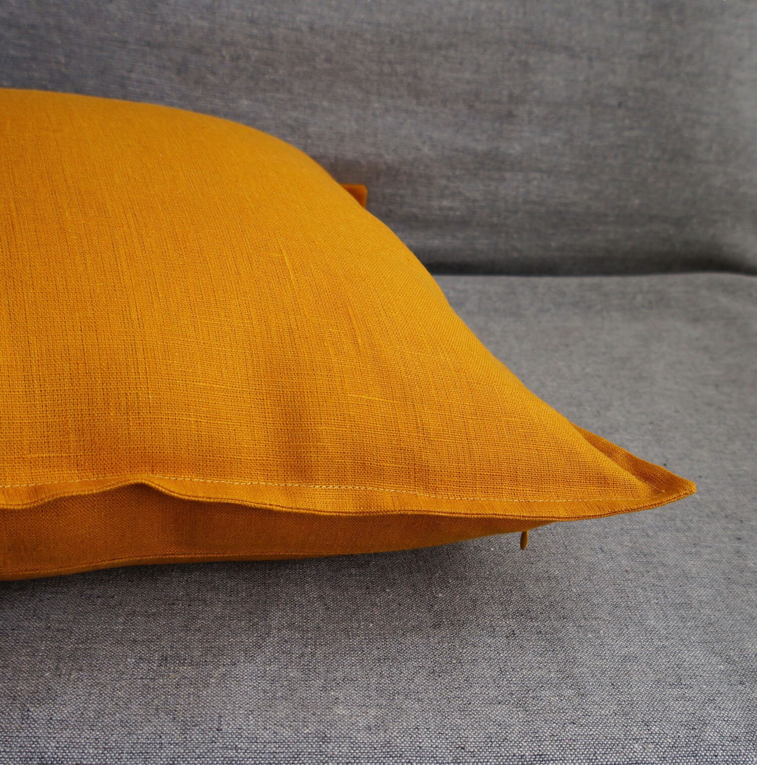 Dark Mustard Linen Euro Sham 26x26 Linen Throw Pillow Covers Etsy