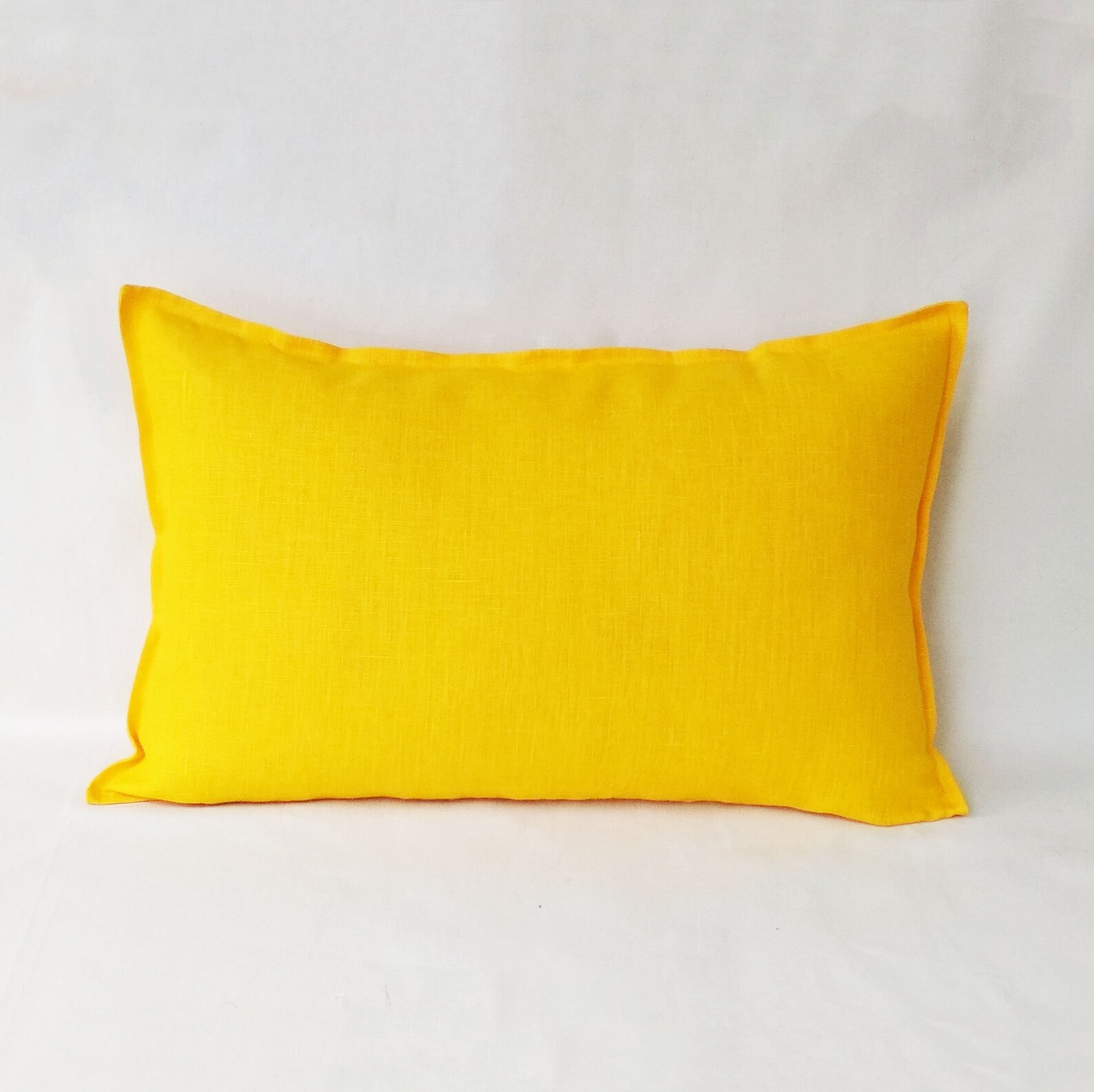 Extra long body pillow cover linen Yellow lumbar pillow case Etsy