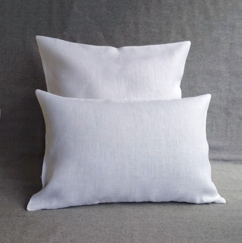 White Linen Body Pillow Case Extra Long Lumbar Pillow Cover Etsy UK