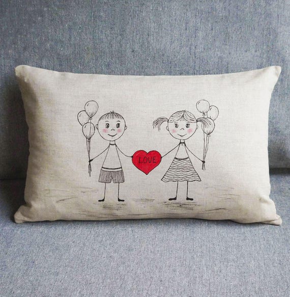Love pillow gift Valentine day gift Love pillow cover Couple pillows | Etsy