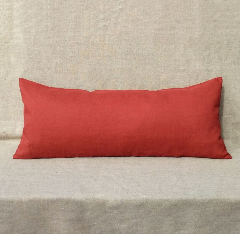 Linen body pillow cover 20x54 Extra long lumbar pillow ...