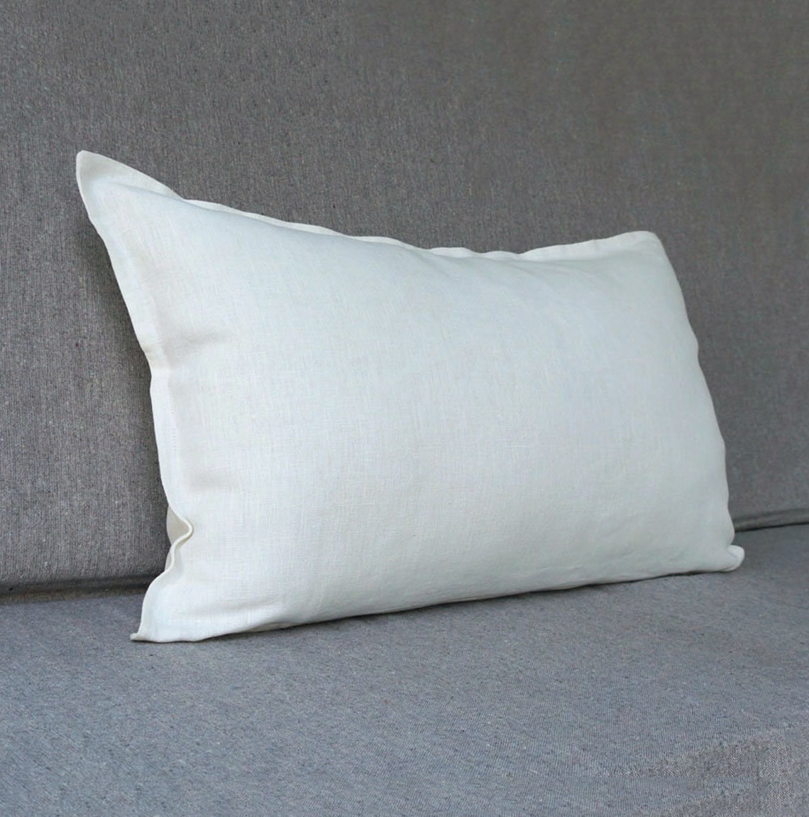 20x52 Extra Long Lumbar Pillow Cover White Linen Body Pillow Etsy