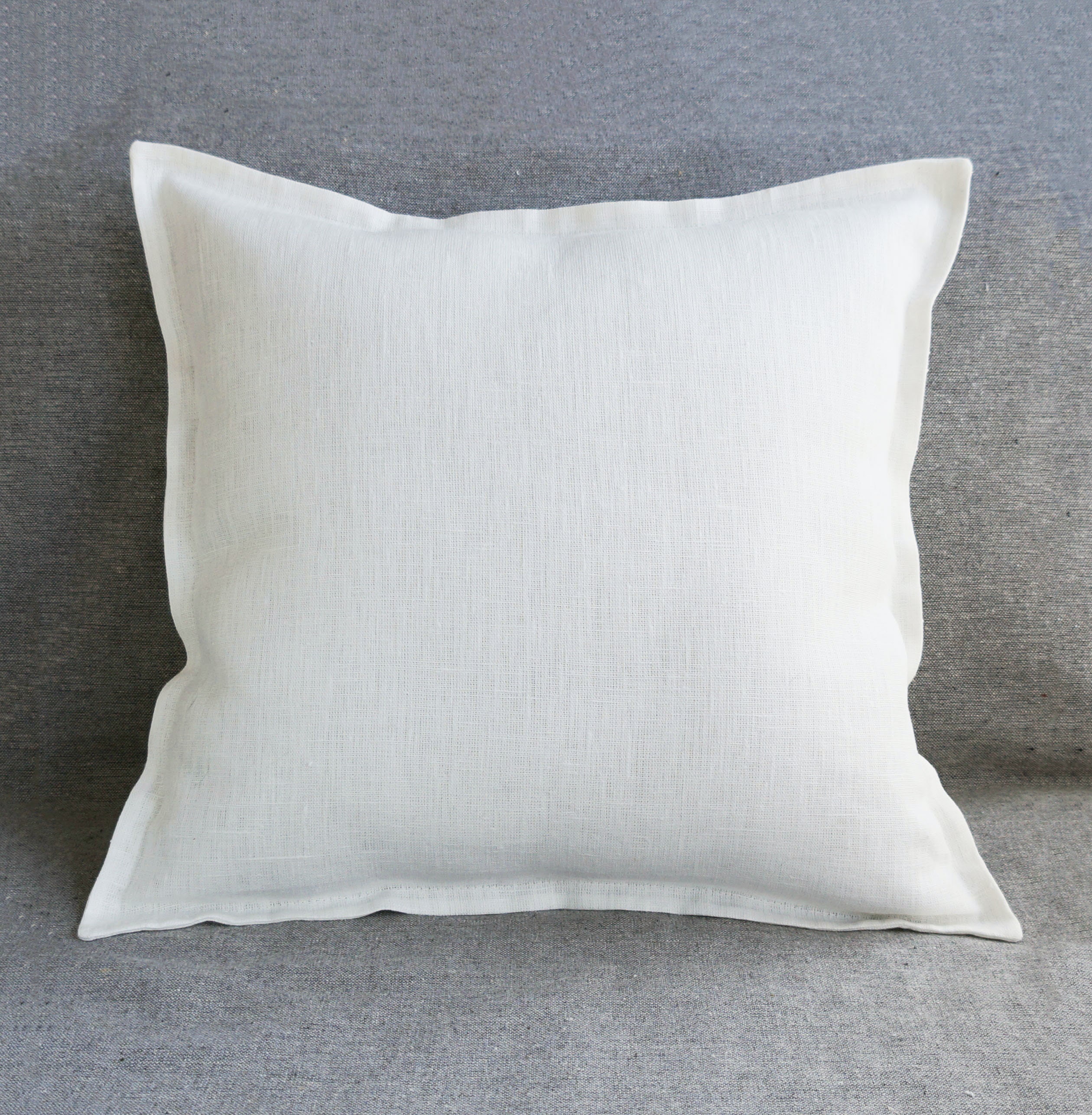 Flange linen pillow case white throw pillow covers 20x20 Etsy