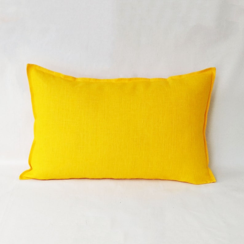 Extra Long Body Pillow Cover Linen Yellow Lumbar Pillow Case Etsy