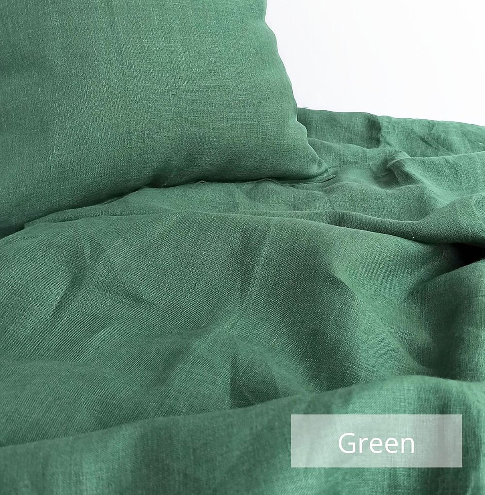 Linen flat sheet king Moss green linen bedding twin xl Bed Etsy