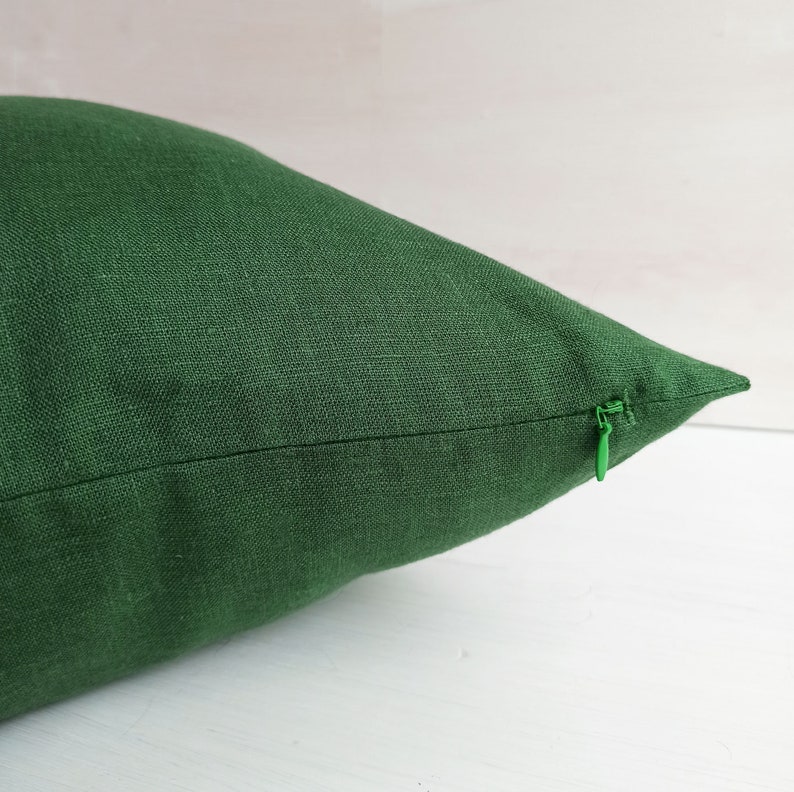 18x36 Linen Lumbar Pillow Cover 16x36 Green Throw Pillow Etsy