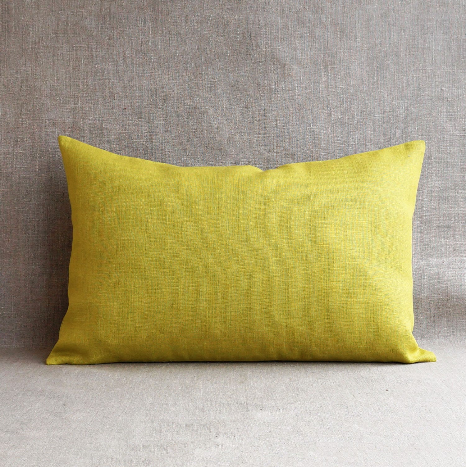 Lime Green Linen Body Pillow Cover 20x54 Long Lumbar Pillow Etsy