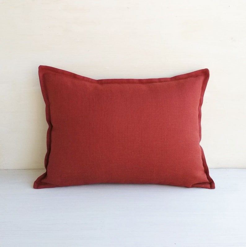 Rust Throw Pillow Covers 20x20 Linen Euro Sham 26x26 Burnt Etsy