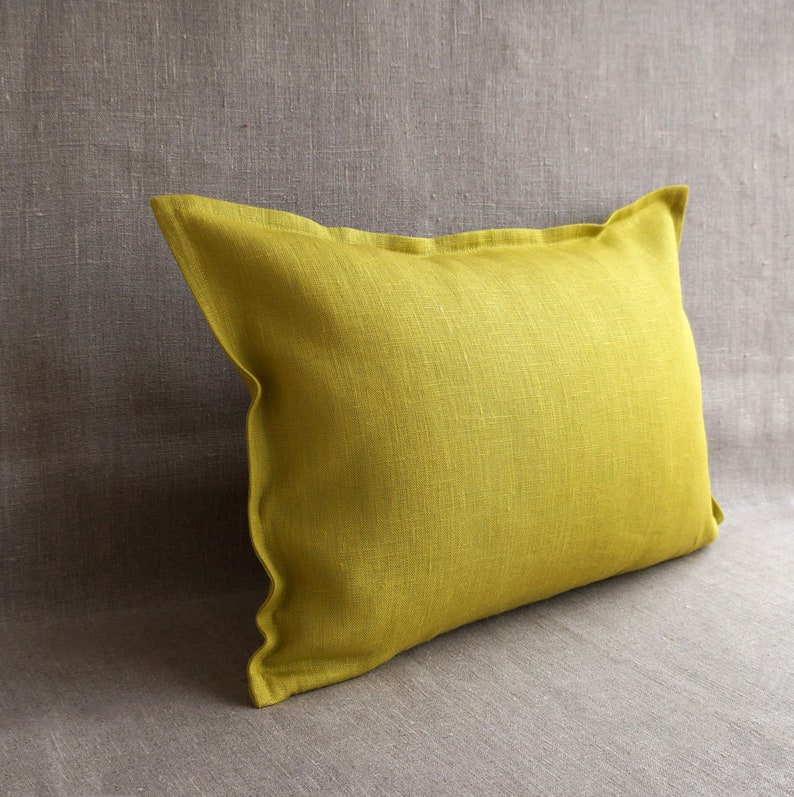 Lime Green Throw Pillow Covers 20x20 Linen Euro Sham 26x26 Etsy