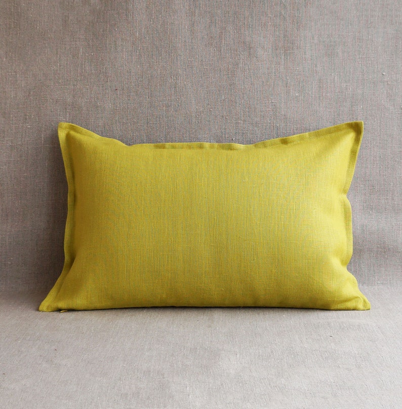 Lime Green Throw Pillow Covers 20x20 Linen Euro Sham 26x26 Etsy