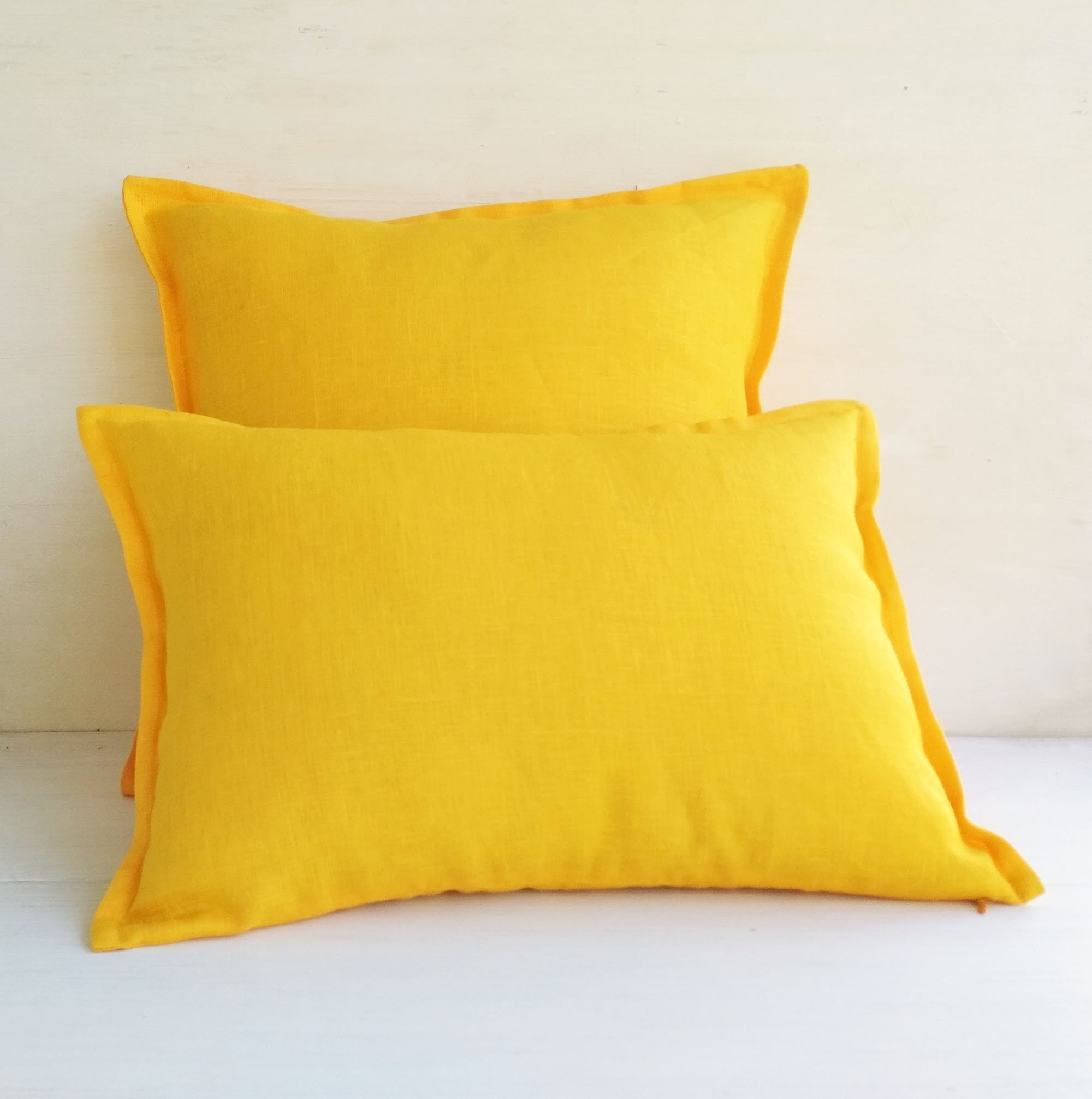 Yellow lumbar pillow cover 14x36 Linen throw pillow covers Etsy