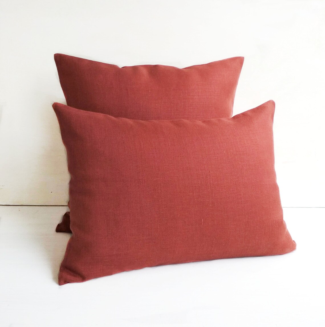 24x24 Linen Euro Sham 26x26 Rust Throw Pillow Covers 20x20 Etsy