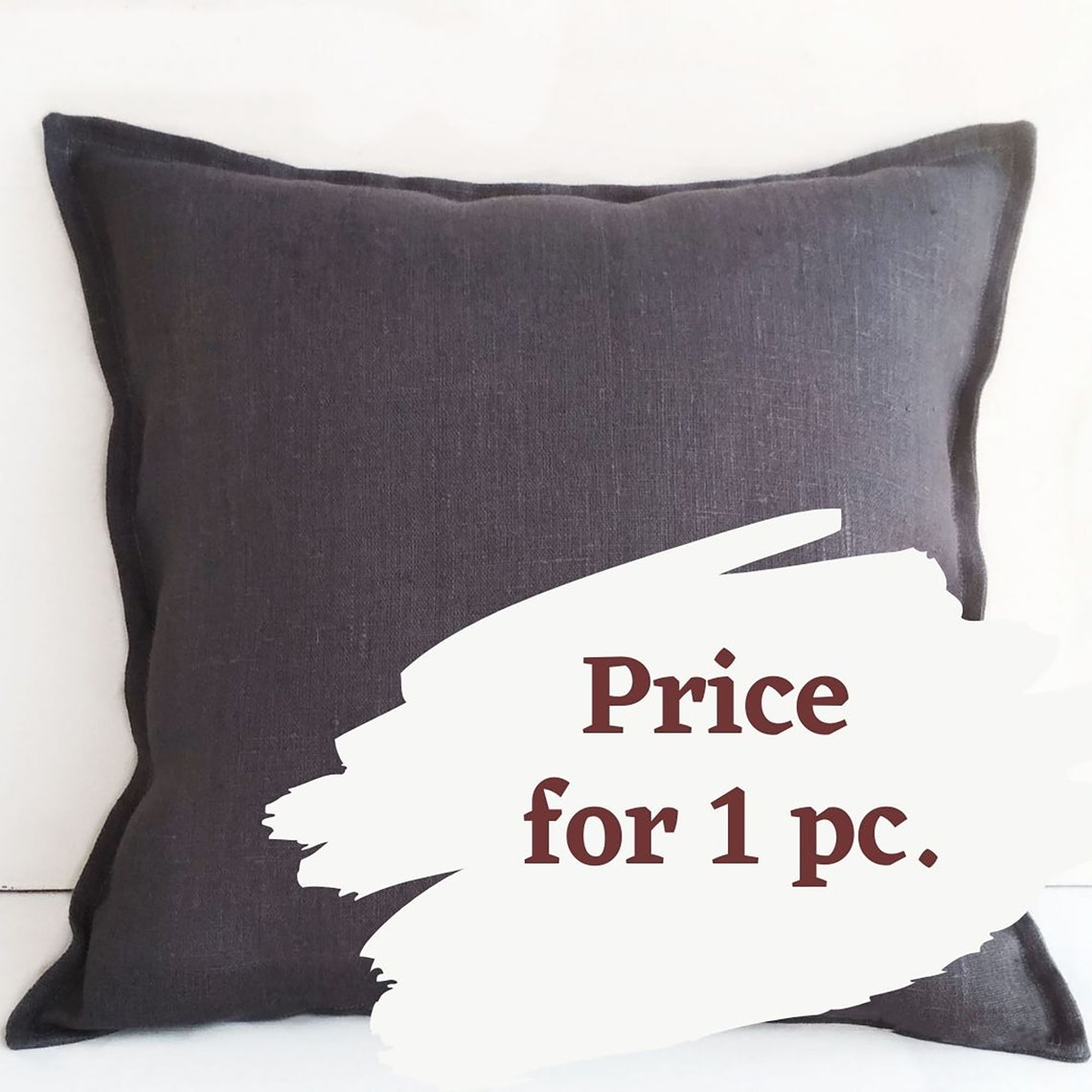 Flange Linen Pillow Case White Throw Pillow Covers 20x20 Etsy