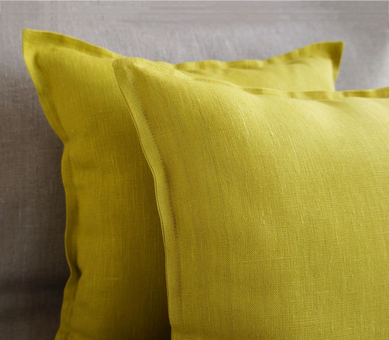 Lime green throw pillow covers 20x20 Linen euro sham 26x26 Etsy