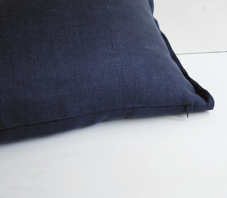 24x24 Euro Sham Navy Blue Linen Throw Pillow Covers 20x20 Etsy
