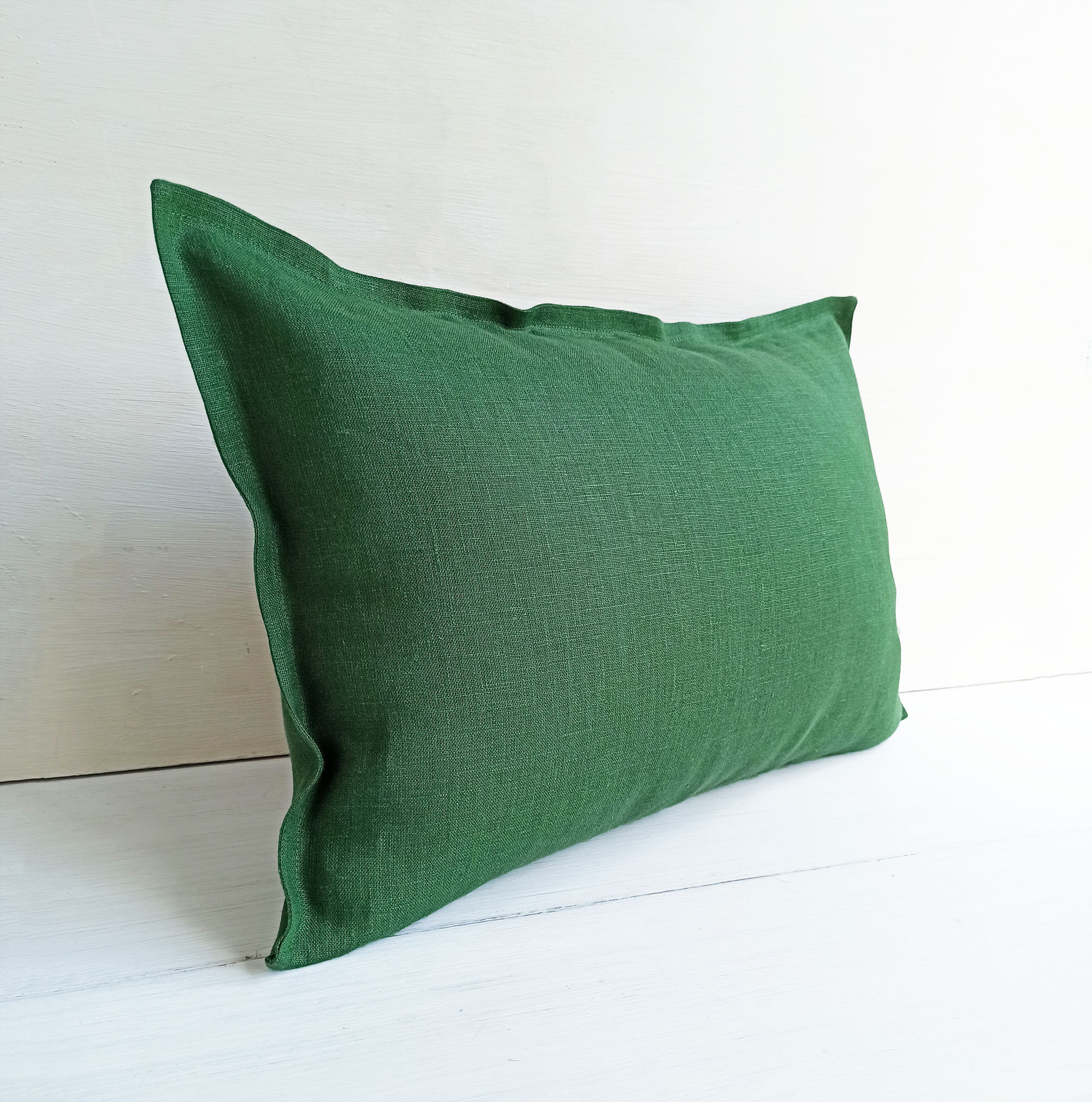 22x22 Green Linen Euro Sham 26x26 Emerald Green Throw Pillow Etsy