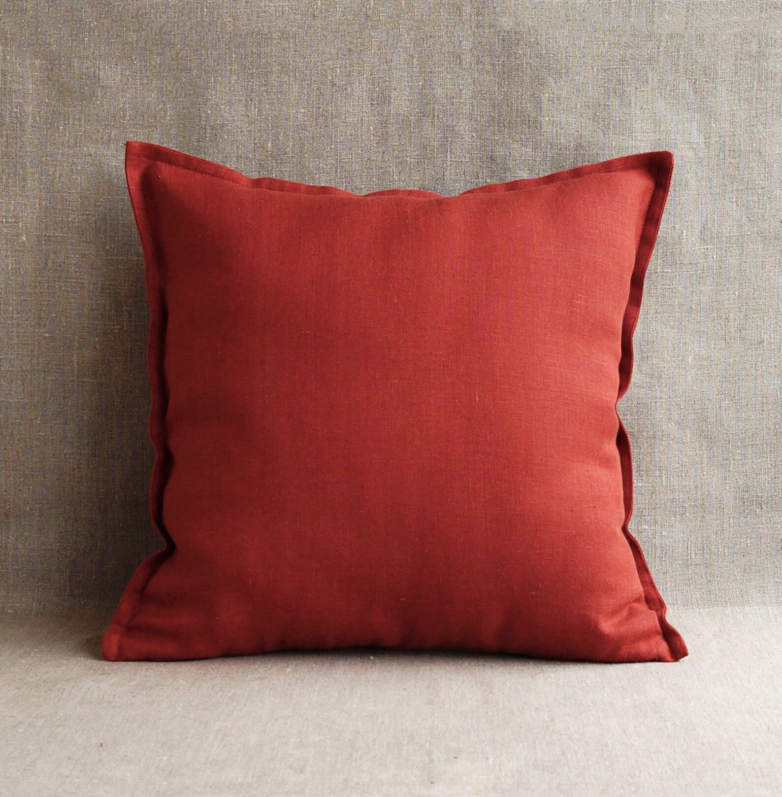 Rust throw pillow covers 20x20 Linen euro sham 26x26 Burnt Etsy