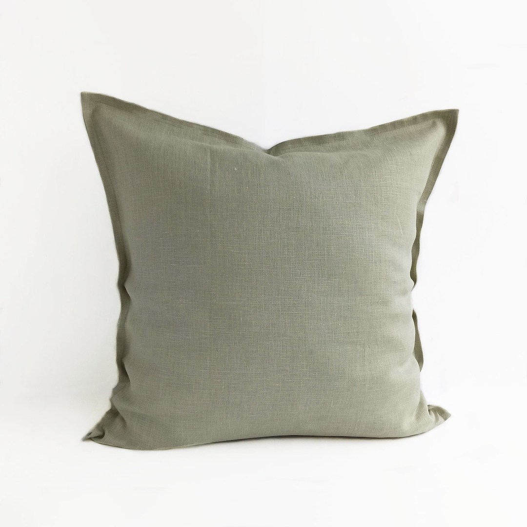 24x24 Hemp Color Linen Euro Sham Cover 26x26 Linen Throw Pillow Covers 20x20 22x22 16x36 16x16