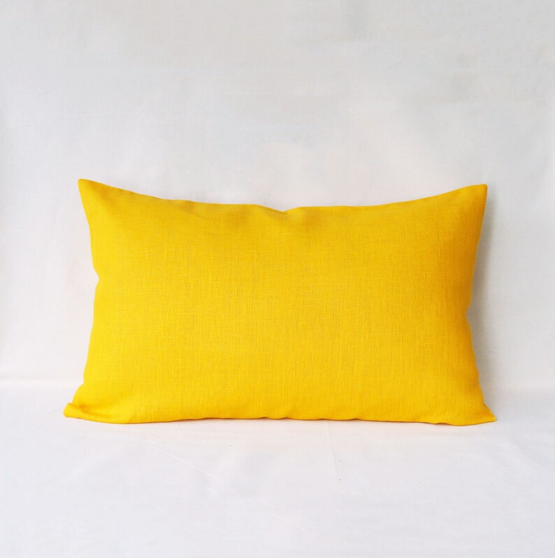 Yellow body pillow cover linen Extra long lumbar pillow case Etsy